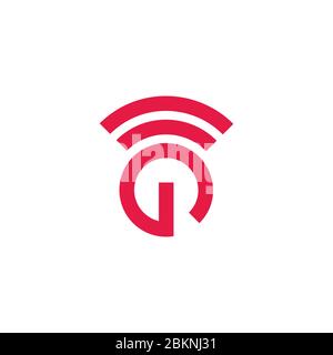 power button simple geometric stripes signal symbol logo vector Stock Vector