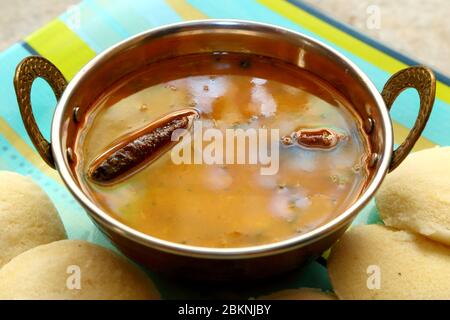 South Indian food. Idly with sambhar Stock Photo