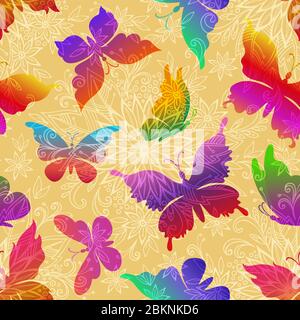 Butterflies, Seamless Pattern Stock Vector