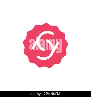 letter sy swirl design logo vector Stock Vector
