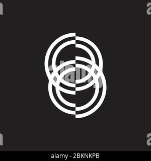 linked stripes circle rings logo vector Stock Vector
