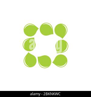 green leaf square frame logo vector Stock Vector