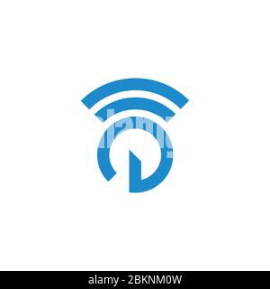 power button simple signal technology symbol logo vector Stock Vector