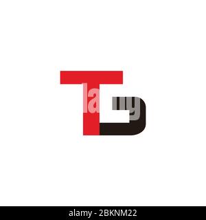 letter tb simple geometric colorful symbol logo vector Stock Vector