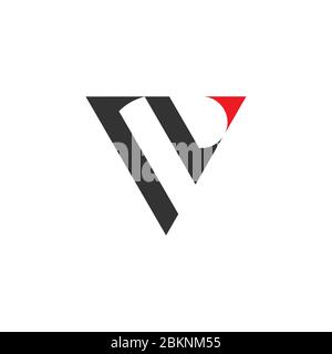 letter v opposite arrow geometric triangle logo vector Stock Vector