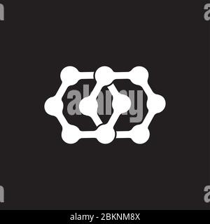 linked hexagonal dots simple logo vector Stock Vector