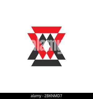 letter x linked triangle geometric logo vector Stock Vector