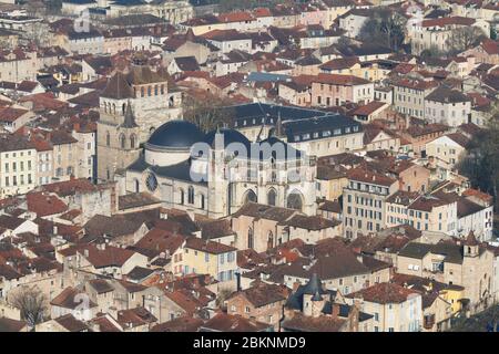 Cahors, Lot / France; Mar. 22, 2016. View of the city. Cahors was the capital of the ancient province of Quercy and a pilgrimage stage of the Camino d Stock Photo