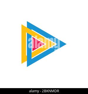letter dd linked triangle colorful logo vector Stock Vector