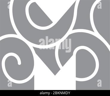 letter m curves mosaic symbol logo vector Stock Vector