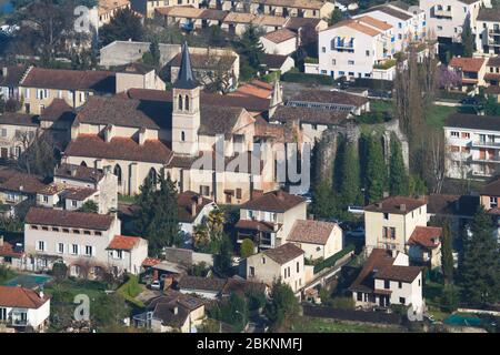 Cahors, Lot / France; Mar. 22, 2016. View of the city. Cahors was the capital of the ancient province of Quercy and a pilgrimage stage of the Camino d Stock Photo