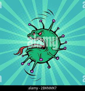 coronavirus character evil green virus Stock Vector