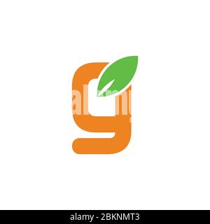 letter g simple leaf colorful symbol logo vector Stock Vector