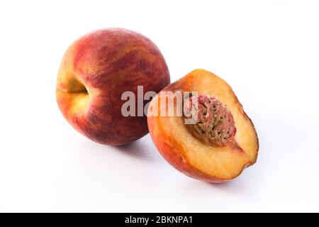 Fresh peach isolated on white background Stock Photo