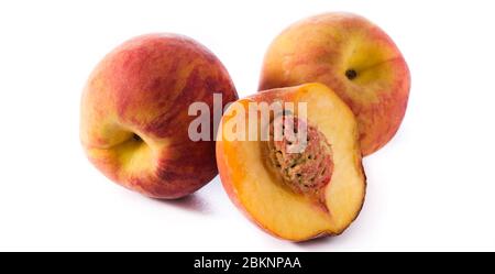 Fresh peach isolated on white background Stock Photo