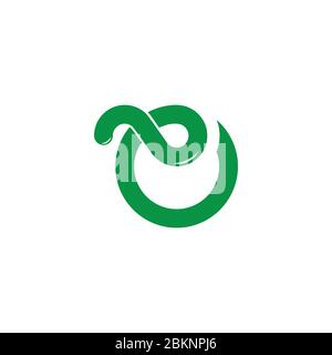 letter e o simple loop overlapping line logo vector Stock Vector