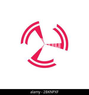 circle geometric turbine logo vector Stock Vector