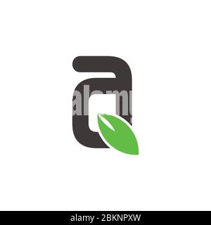 letter a simple leaf colorful symbol logo vector Stock Vector