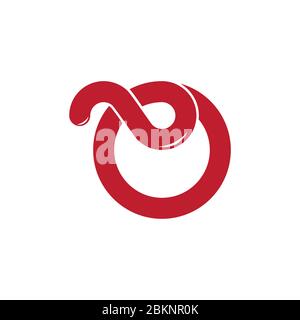 letter o simple loop curves line geometric logo vector Stock Vector