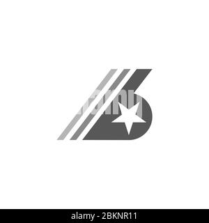 letter b star motion stripes geometric symbol logo vector Stock Vector