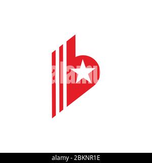 letter b star motion arrow stripes geometric symbol logo vector Stock Vector