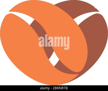 love shape coffee bean drink symbol decoration vector Stock Vector