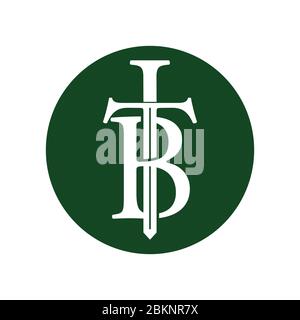 letter tb sword design logo vector Stock Vector
