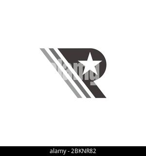 letter rp star motion stripes geometric symbol logo vector Stock Vector