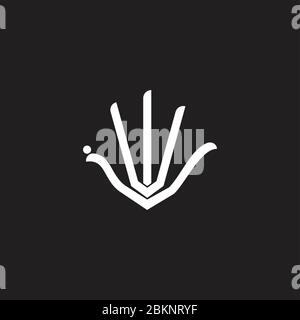 five fingers simple lines art symbol logo vector Stock Vector