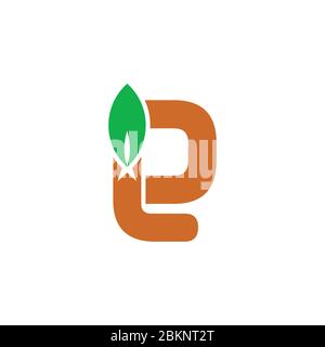 letter e simple leaf tree symbol logo vector Stock Vector