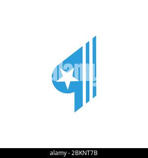 simple star motion arrow up stripes geometric symbol logo vector Stock Vector