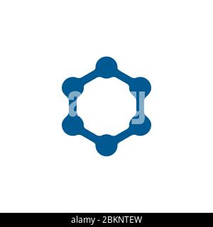 hexagonal dots symbol logo vector Stock Vector
