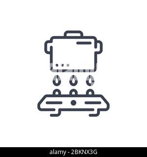 Vector illustration of kiln icon or logo with black color and line design style Stock Vector