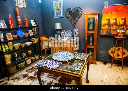 Johannesburg, South Africa - December 5, 2012: Interior of ceramics and porcelain arts and crafts store Stock Photo