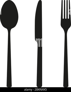 knife, fork and spoon, silverware isolated on white background vector illustration Stock Vector