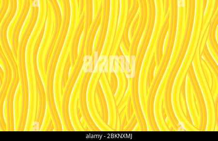 Pasta yellow background with waves, abstract pasta banner, vector illustration Stock Vector