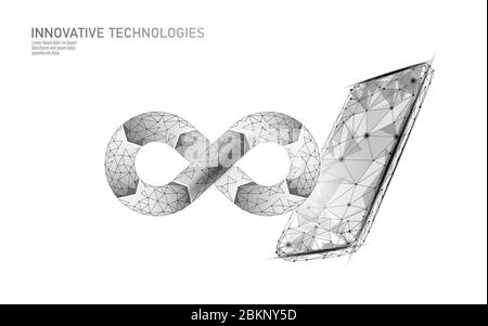 Devops software development operations infinity symbol. Programmer administration system life cycle quality. Coding building testing release Stock Vector