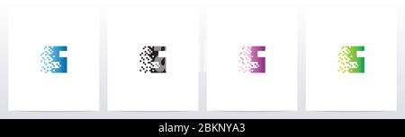 Pixel Eroded On Letter Logo Design S Stock Vector