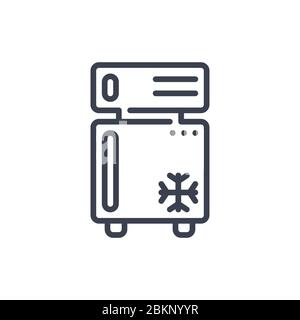 Vector illustration of one ice box icon or logo with black color and line design style Stock Vector