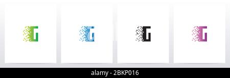 Pixel Eroded On Letter Logo Design G Stock Vector
