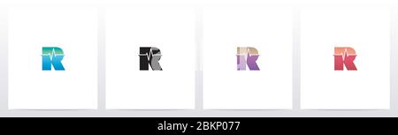 Pulse Line On Letter Logo Design Stock Vector