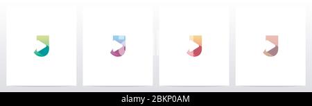 Play Button On Letter Logo Design J Stock Vector
