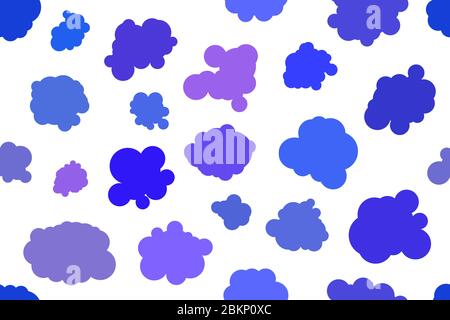 Hand drawn clouds white background, baby clouds seamless pattern for textile, fabric, sky cute vector illustration, doodle blue abstract wallpaper Stock Vector