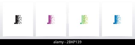 Pixel Eroded On Letter Logo Design J Stock Vector
