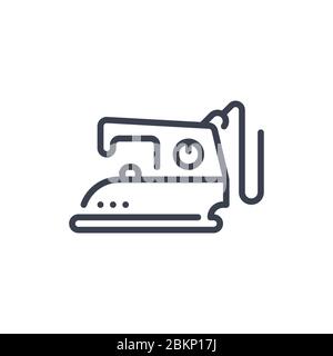 Vector illustration of one iron clothes icon or logo with black color and line design style Stock Vector