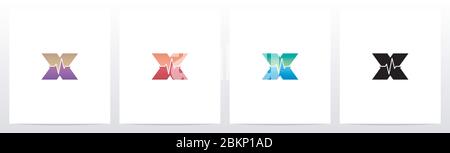 Pulse Line On Letter Logo Design X Stock Vector