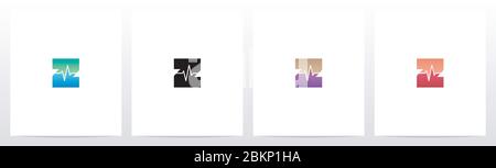 Pulse Line On Letter Logo Design Z Stock Vector