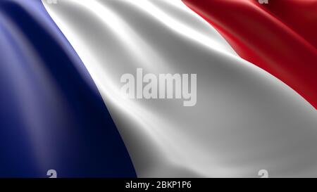 Wavy flag of France Stock Photo