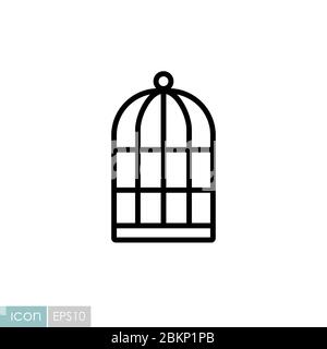 Empty bird cage vector icon. Pet animal sign Stock Vector