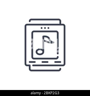 Vector illustration of one speaker music icon or logo with black color and line design style Stock Vector